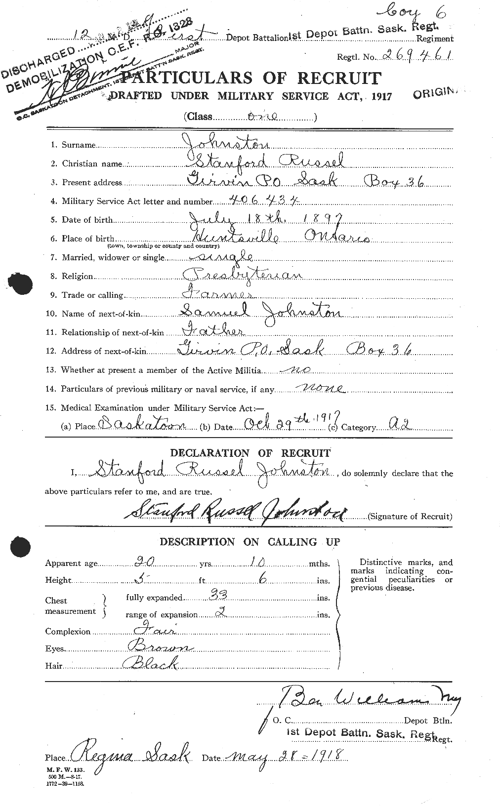 Personnel Records of the First World War - CEF 427098a