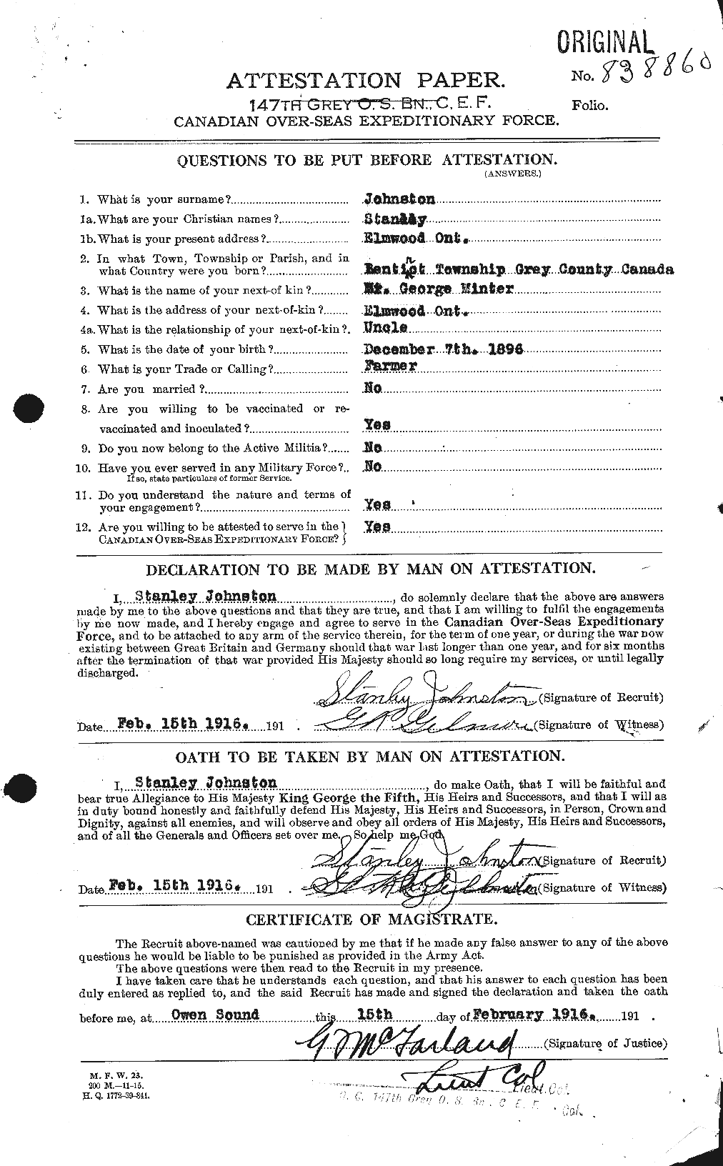 Personnel Records of the First World War - CEF 427099a