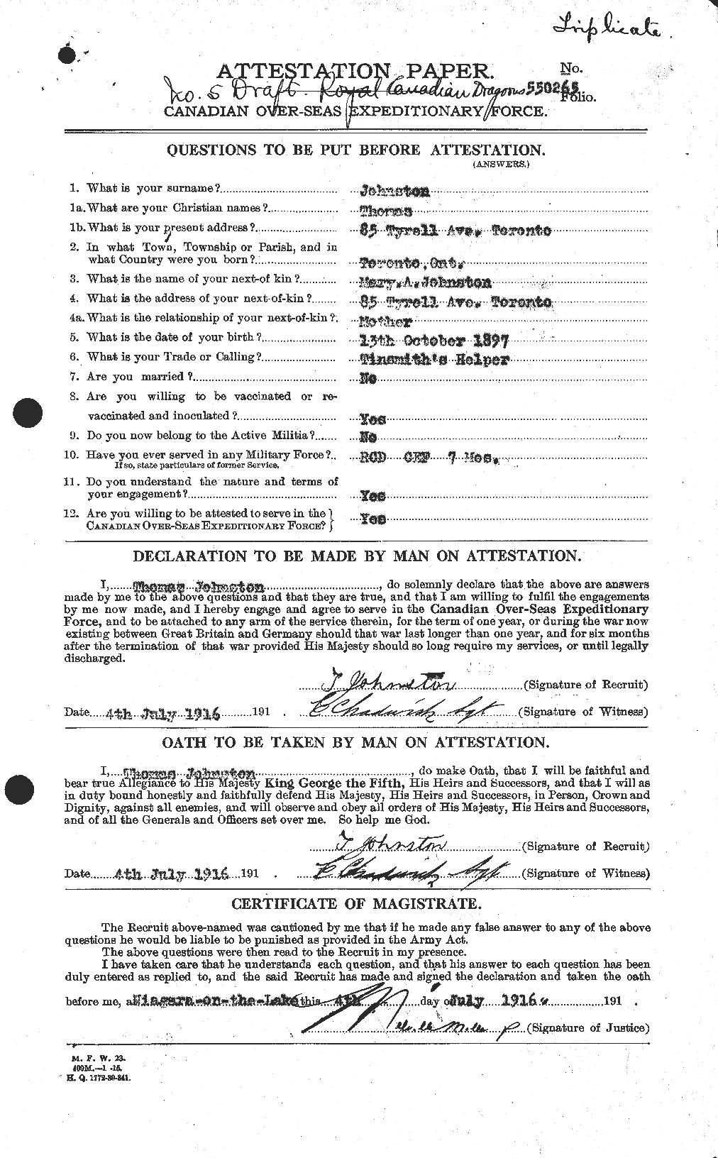 Personnel Records of the First World War - CEF 427123a