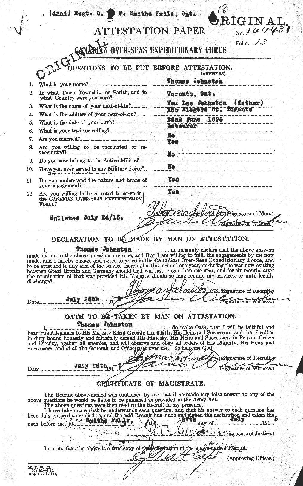 Personnel Records of the First World War - CEF 427133a
