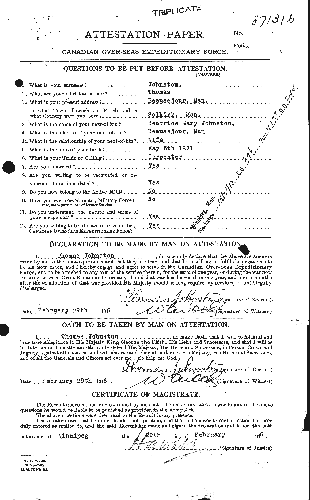 Personnel Records of the First World War - CEF 427140a