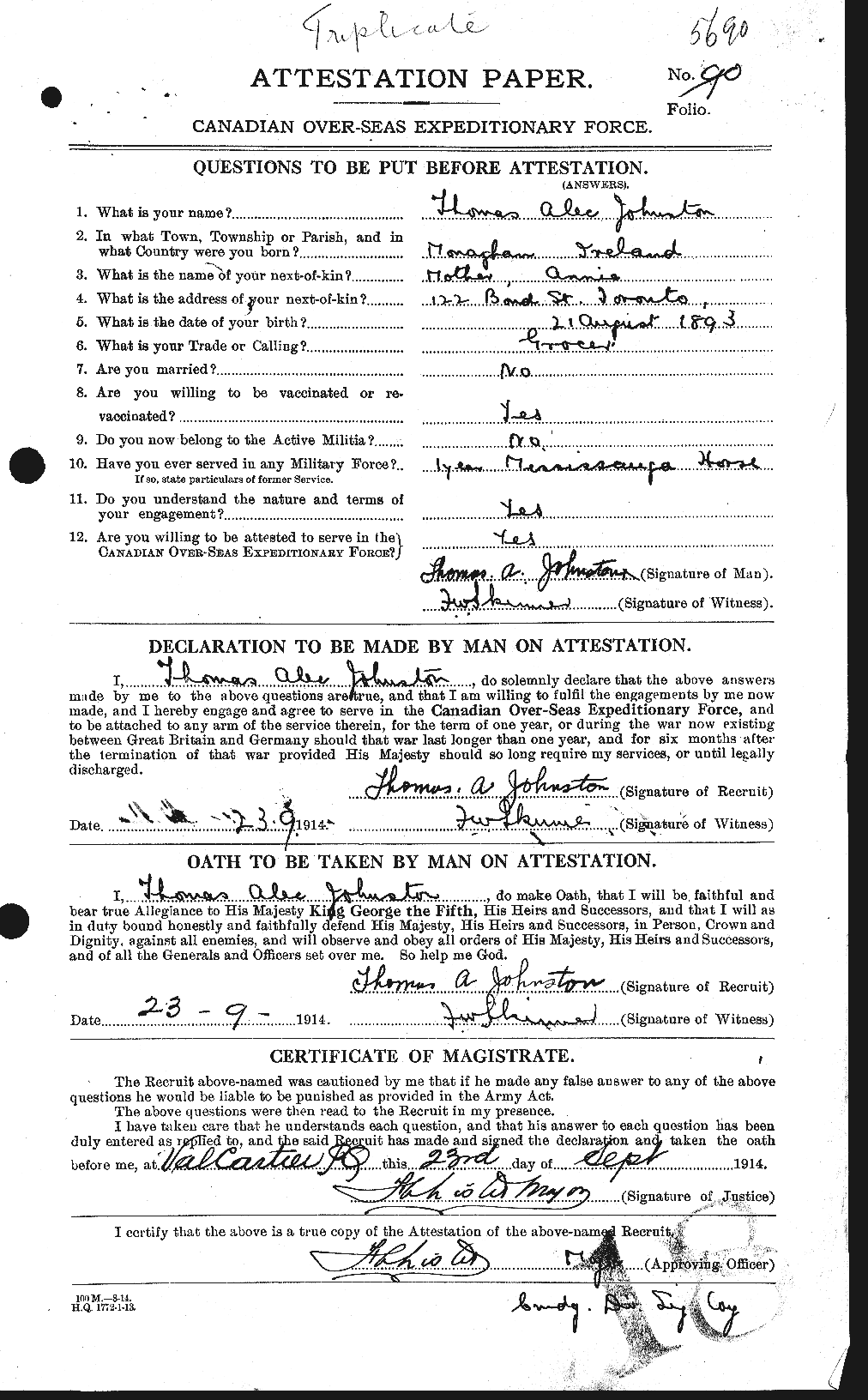 Personnel Records of the First World War - CEF 427148a