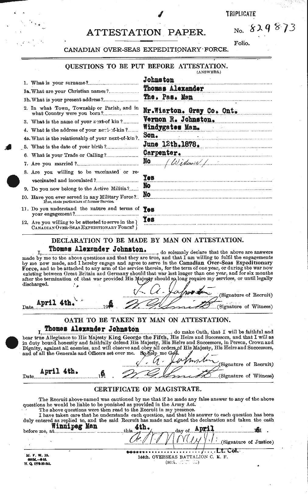 Personnel Records of the First World War - CEF 427149a