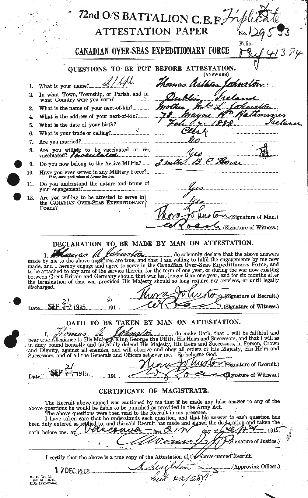 Personnel Records of the First World War - CEF 427155a