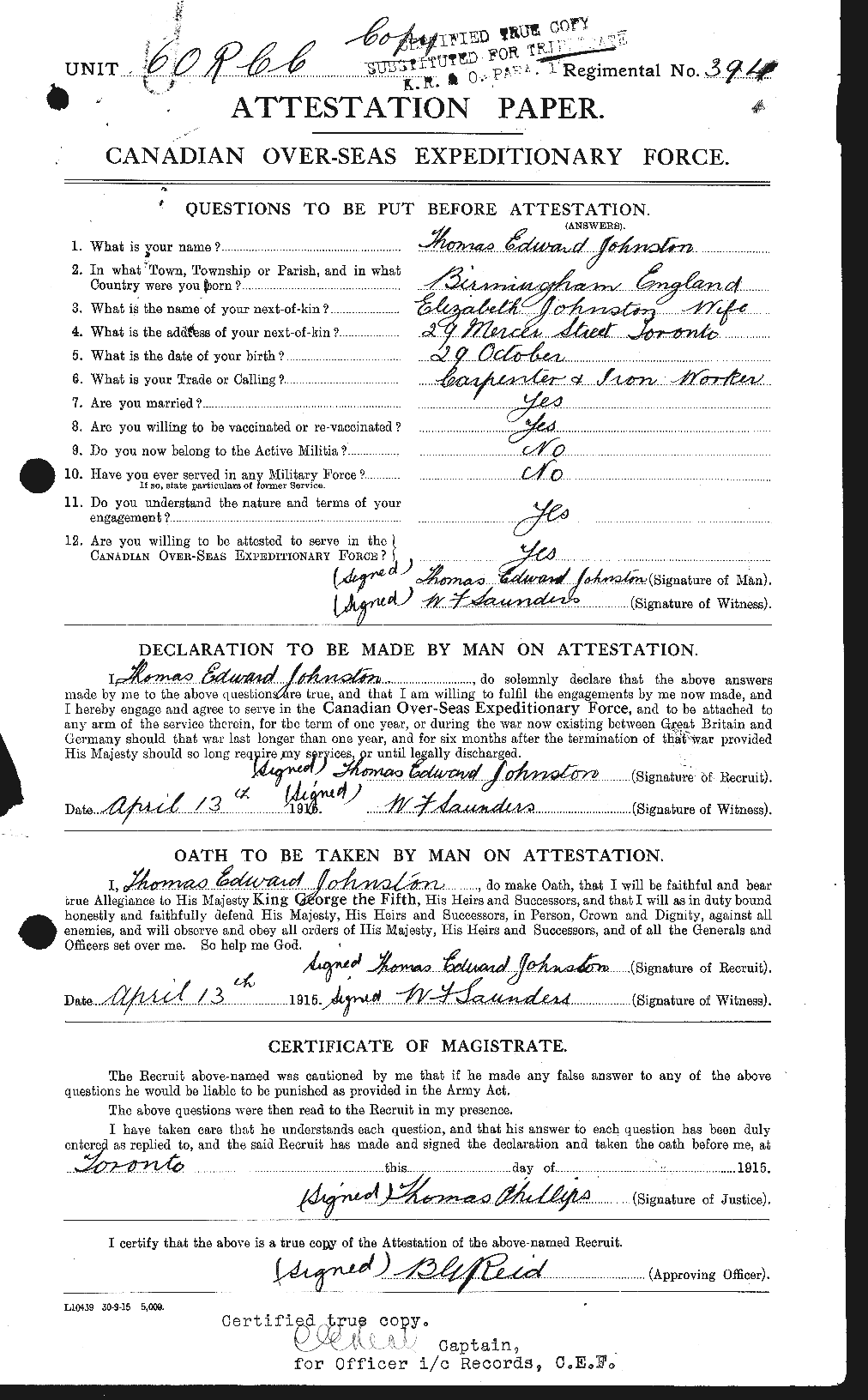 Personnel Records of the First World War - CEF 427162a