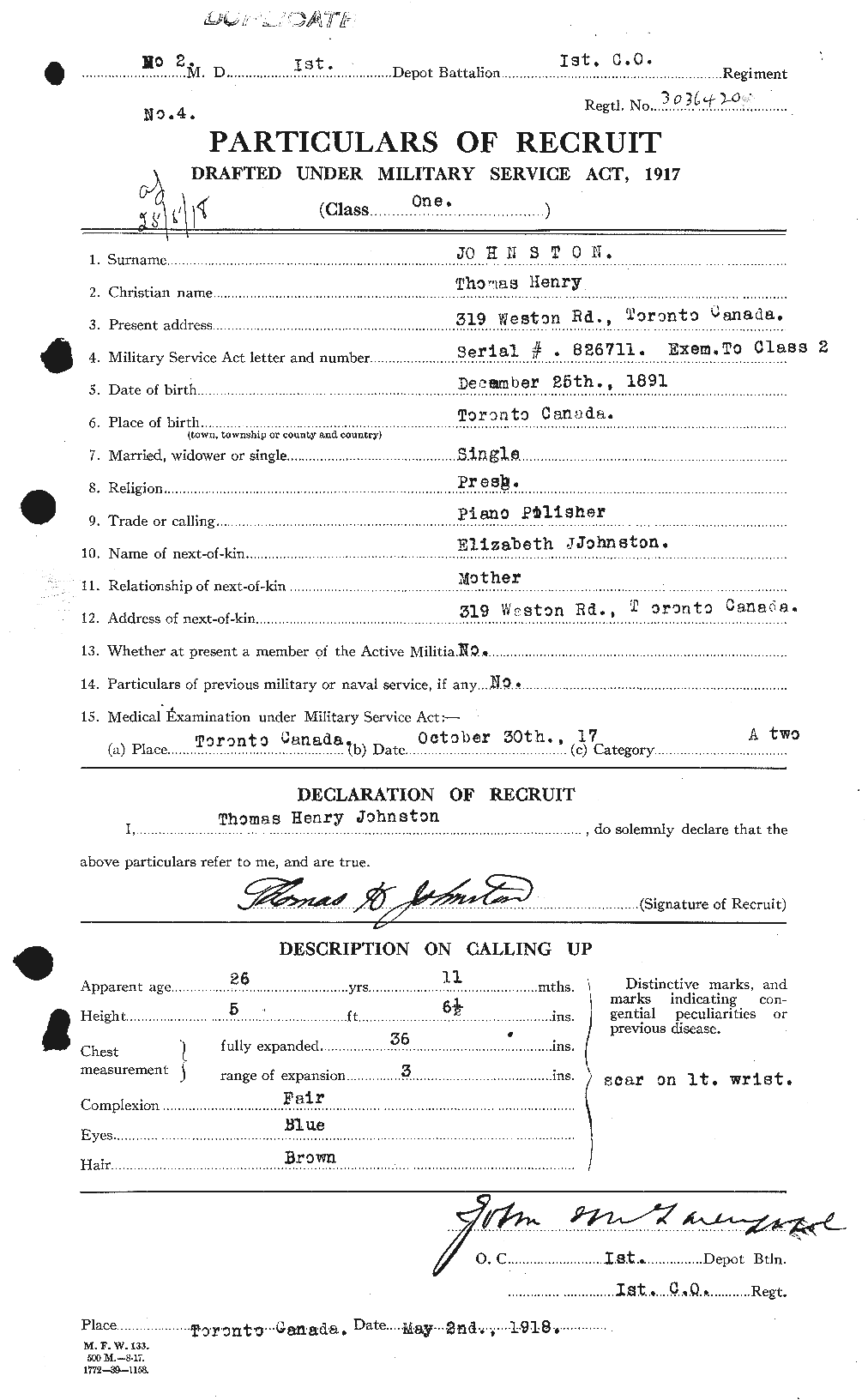 Personnel Records of the First World War - CEF 427166a