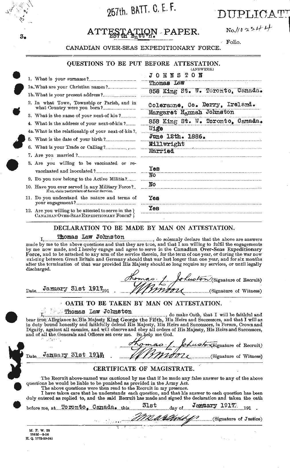 Personnel Records of the First World War - CEF 427172a