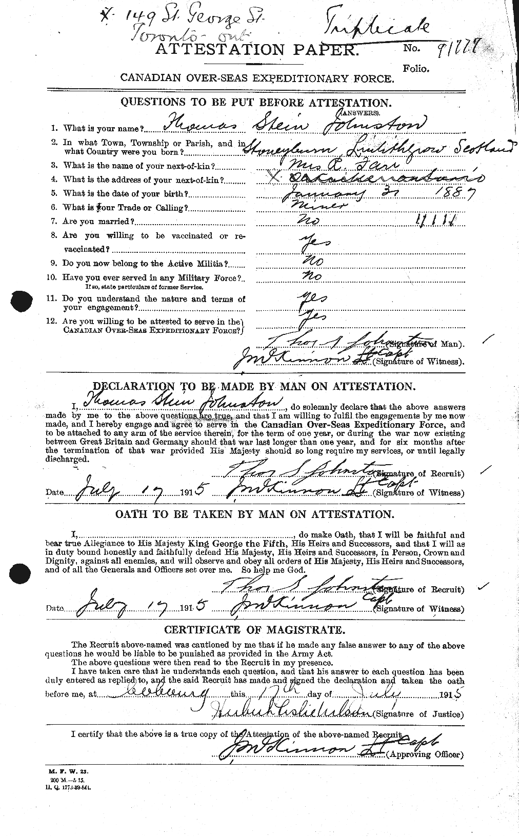 Personnel Records of the First World War - CEF 427175a