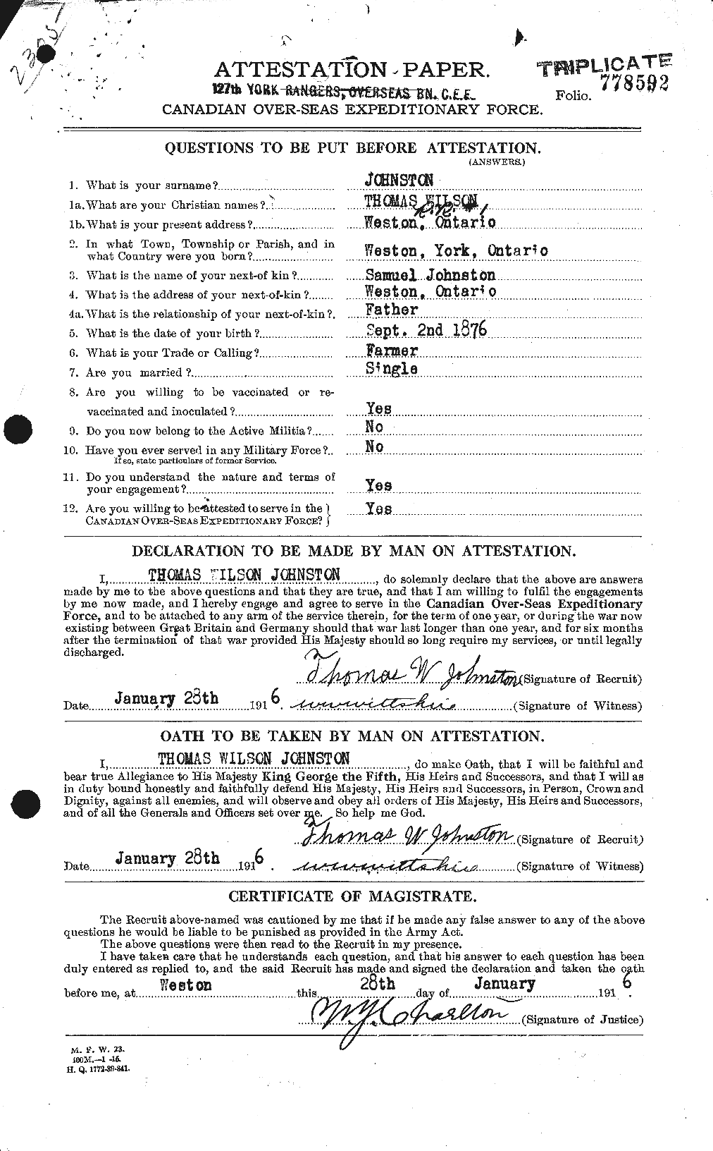 Personnel Records of the First World War - CEF 427180a
