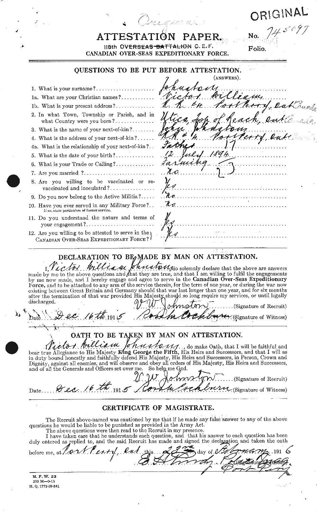 Personnel Records of the First World War - CEF 427193a
