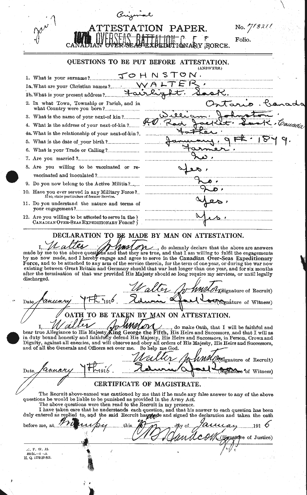 Personnel Records of the First World War - CEF 427199a