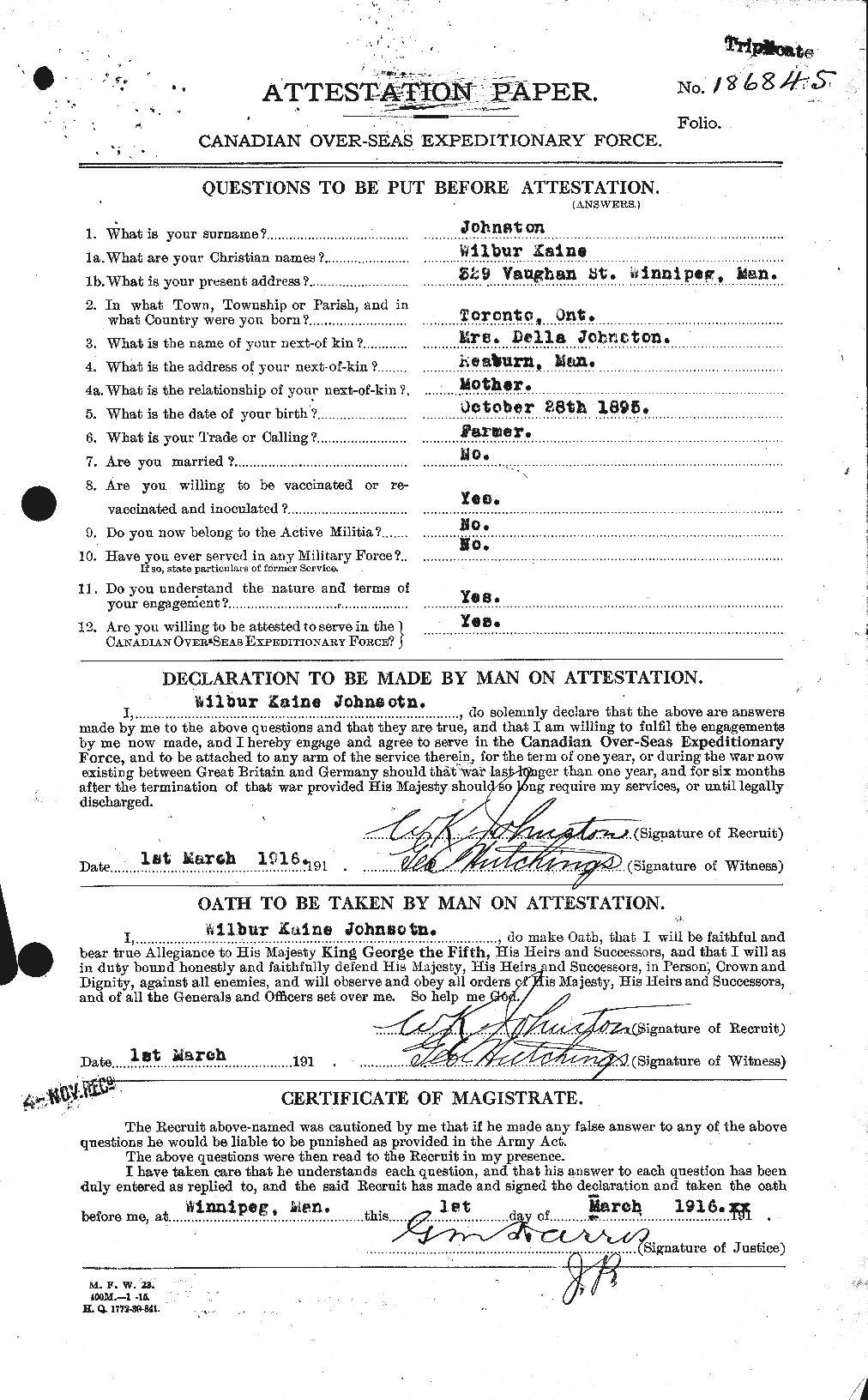 Personnel Records of the First World War - CEF 427221a