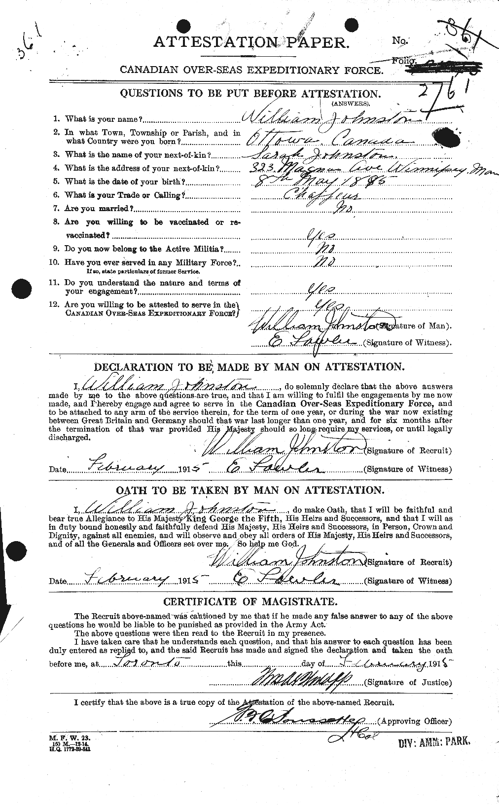 Personnel Records of the First World War - CEF 427231a