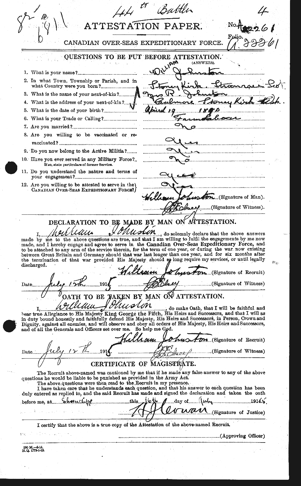 Personnel Records of the First World War - CEF 427245a