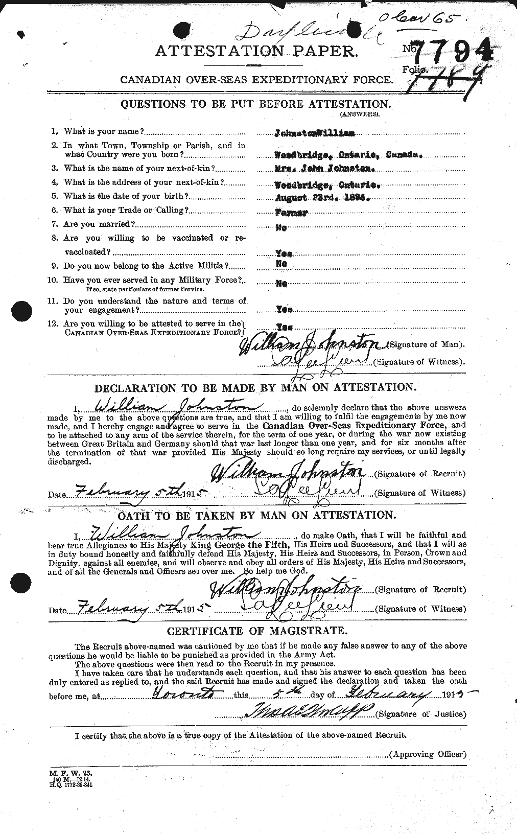 Personnel Records of the First World War - CEF 427251a
