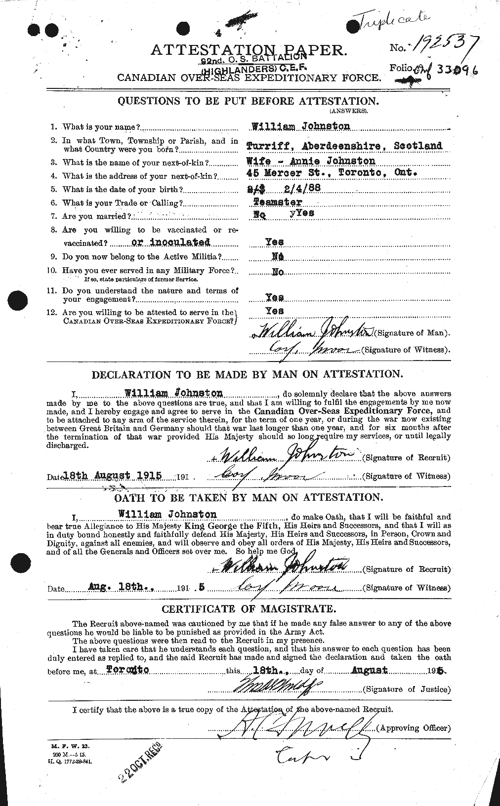 Personnel Records of the First World War - CEF 427257a