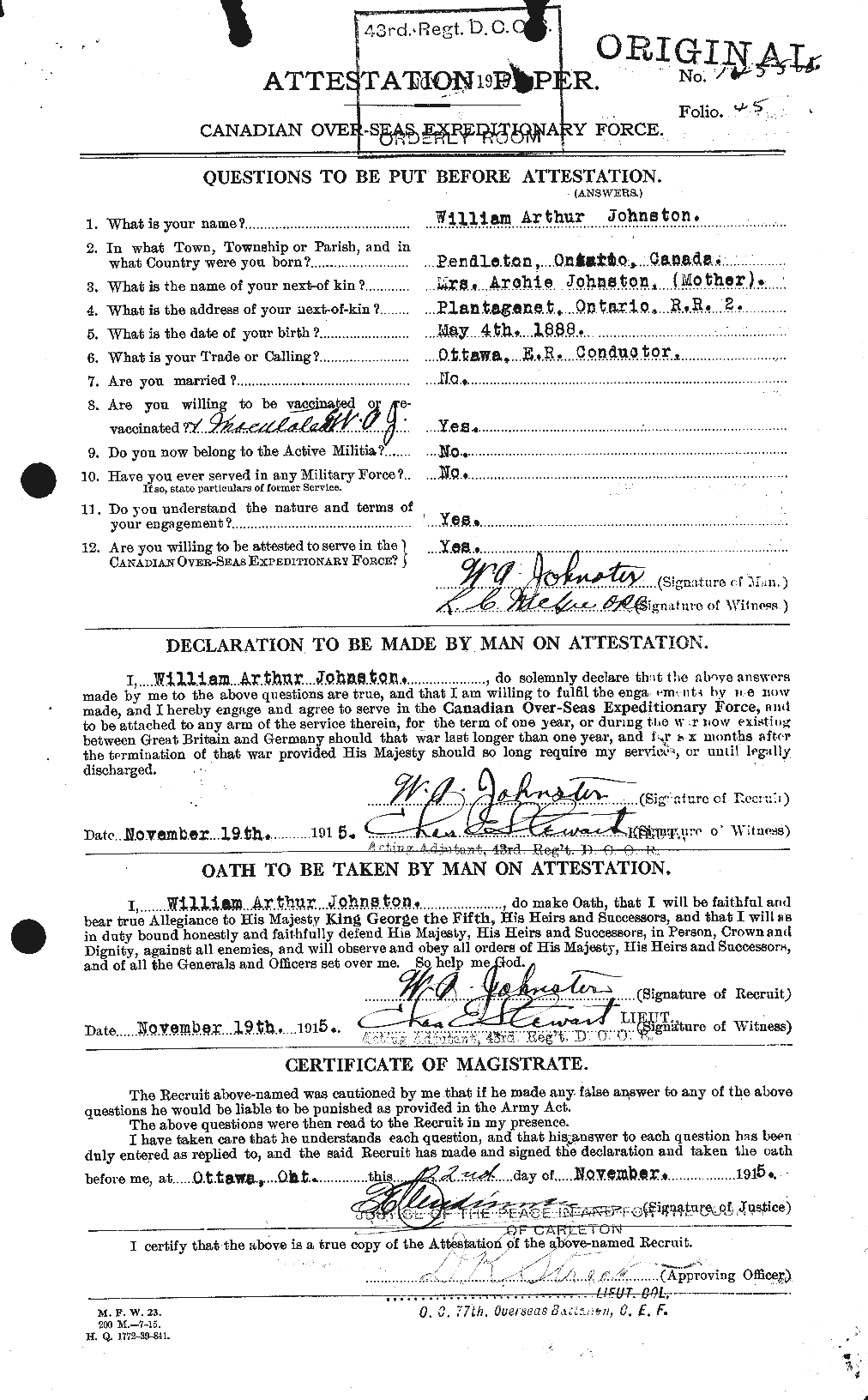 Personnel Records of the First World War - CEF 427298a