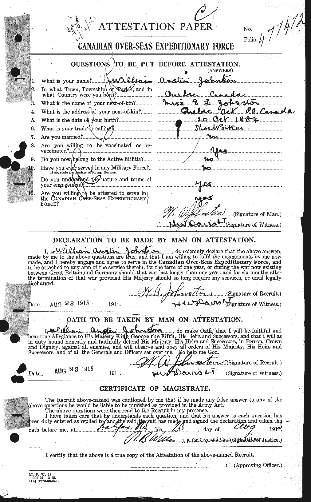 Personnel Records of the First World War - CEF 427304a
