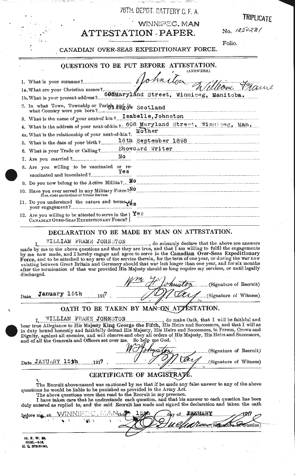 Personnel Records of the First World War - CEF 427324a