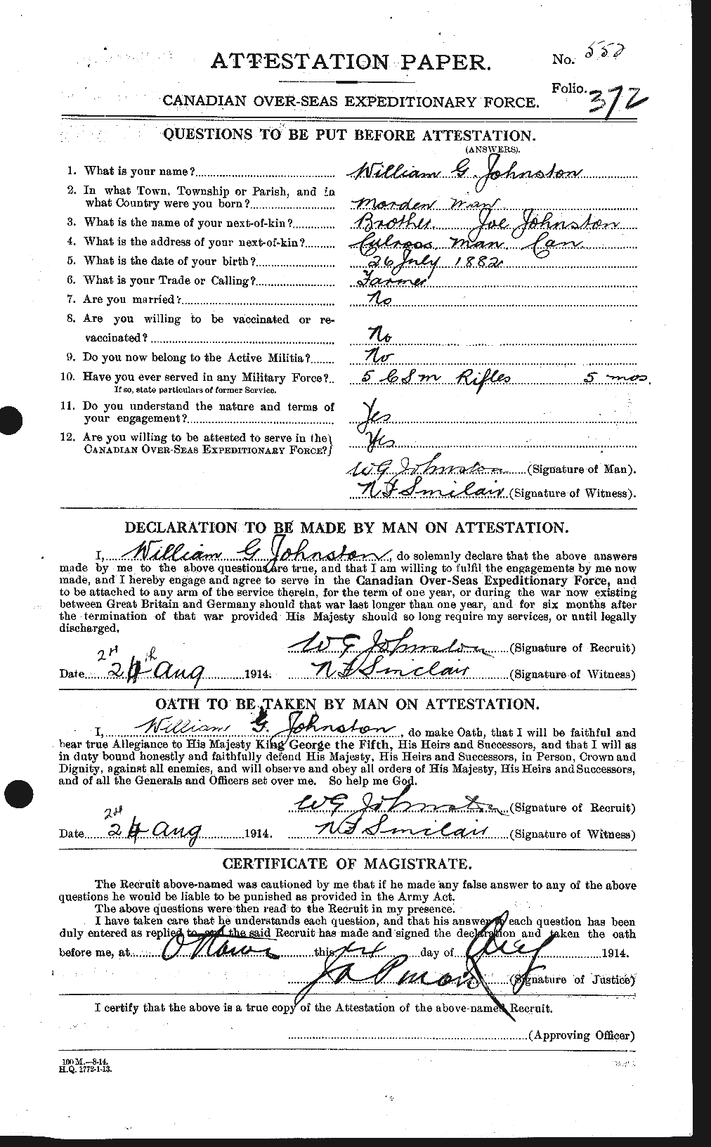 Personnel Records of the First World War - CEF 427327a