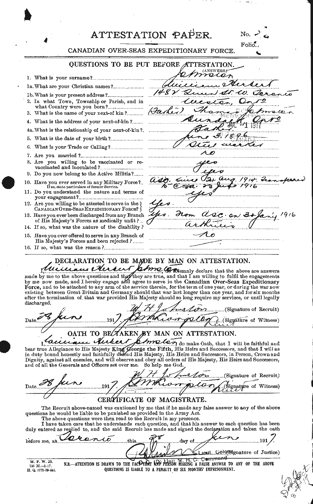 Personnel Records of the First World War - CEF 427346a