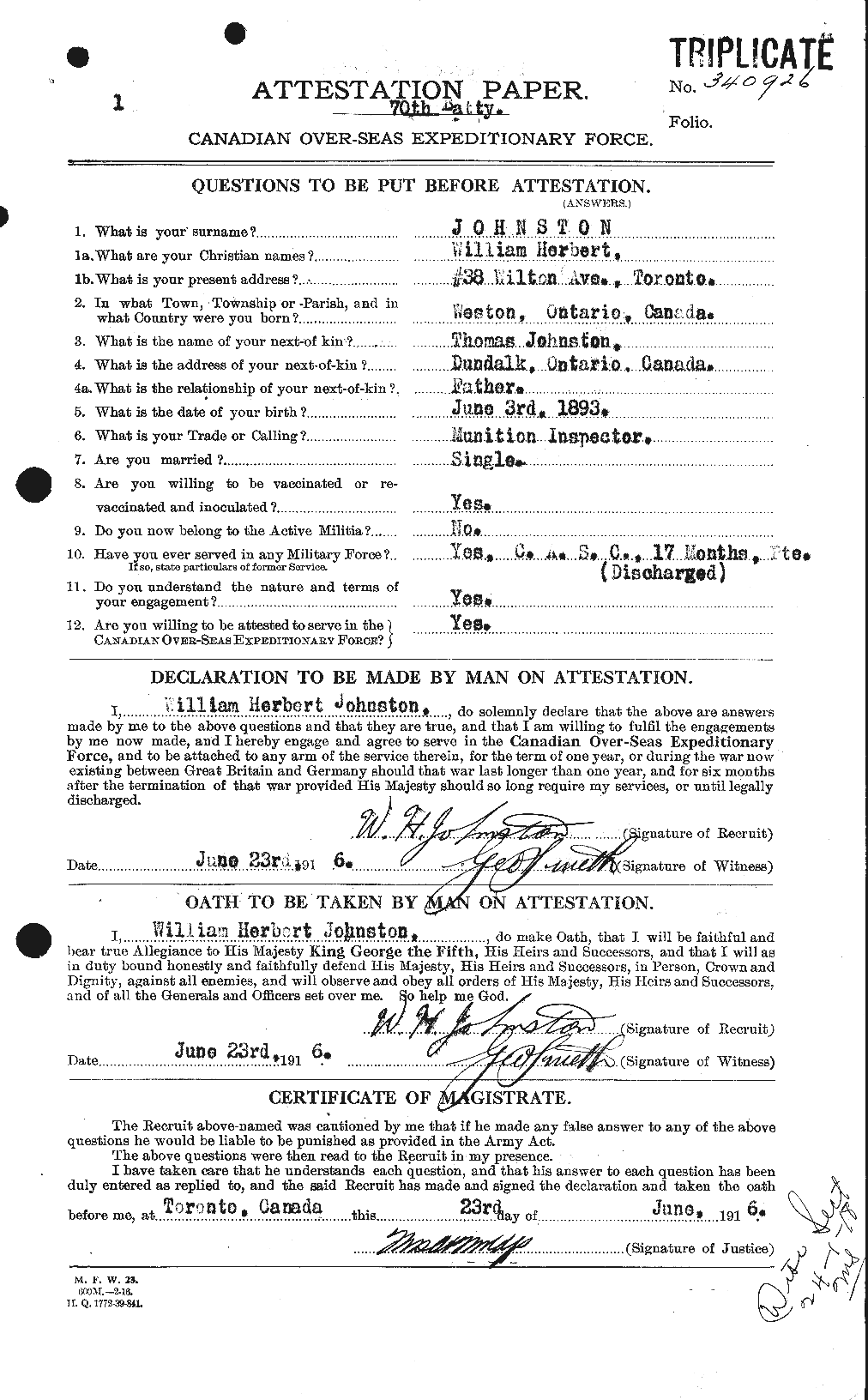 Personnel Records of the First World War - CEF 427347a