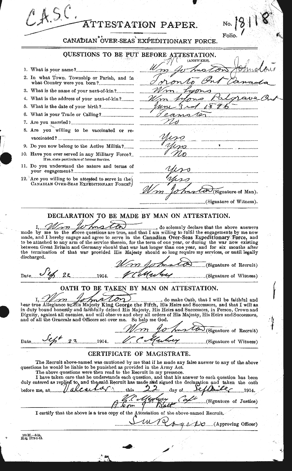 Personnel Records of the First World War - CEF 427348a