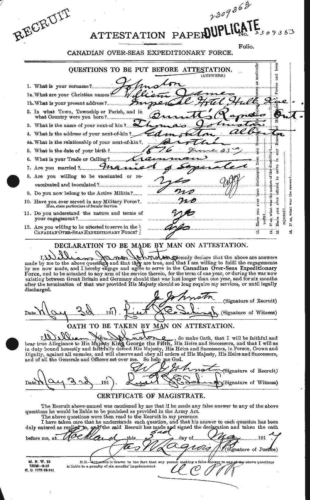 Personnel Records of the First World War - CEF 427358a