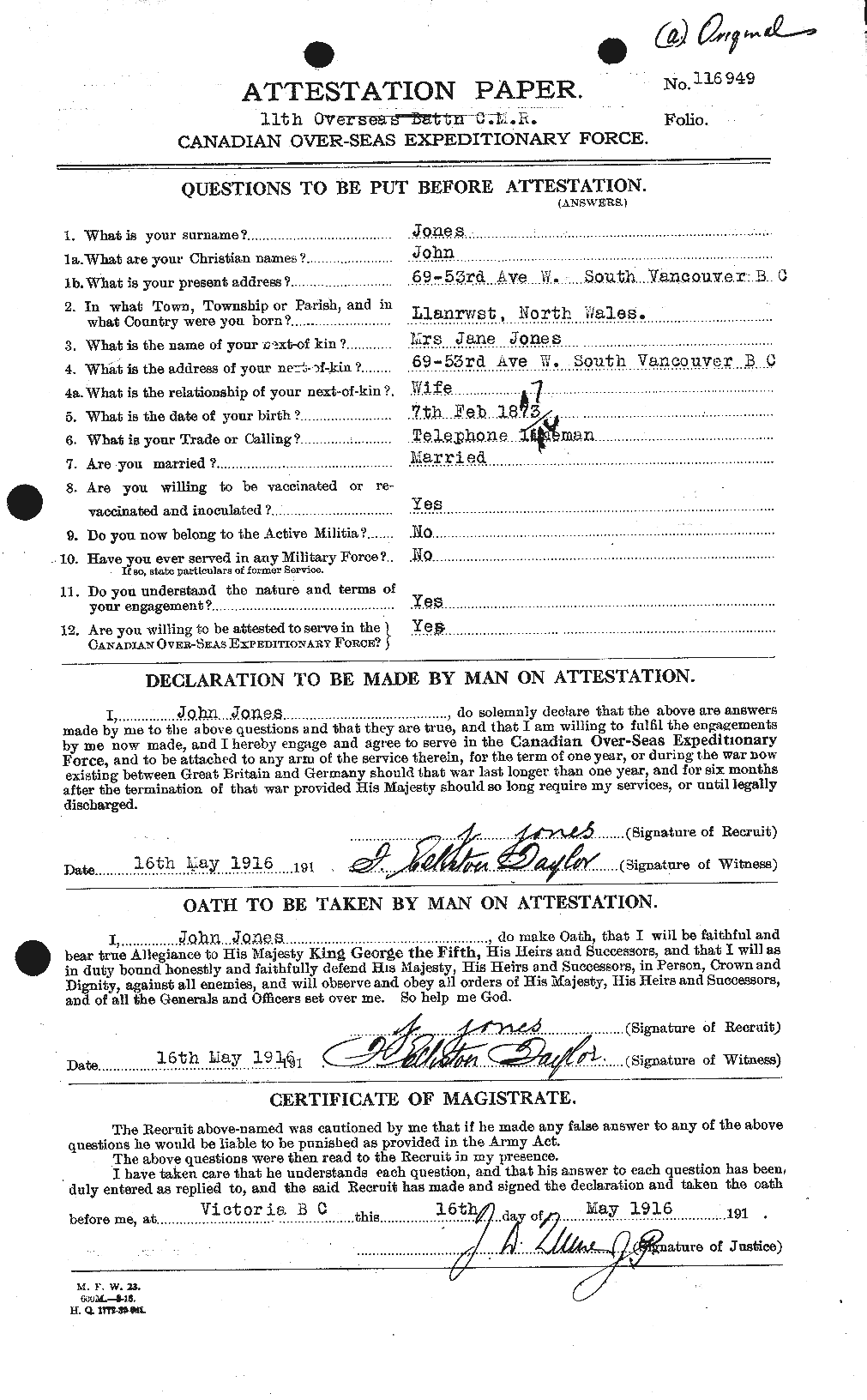 Personnel Records of the First World War - CEF 427479a