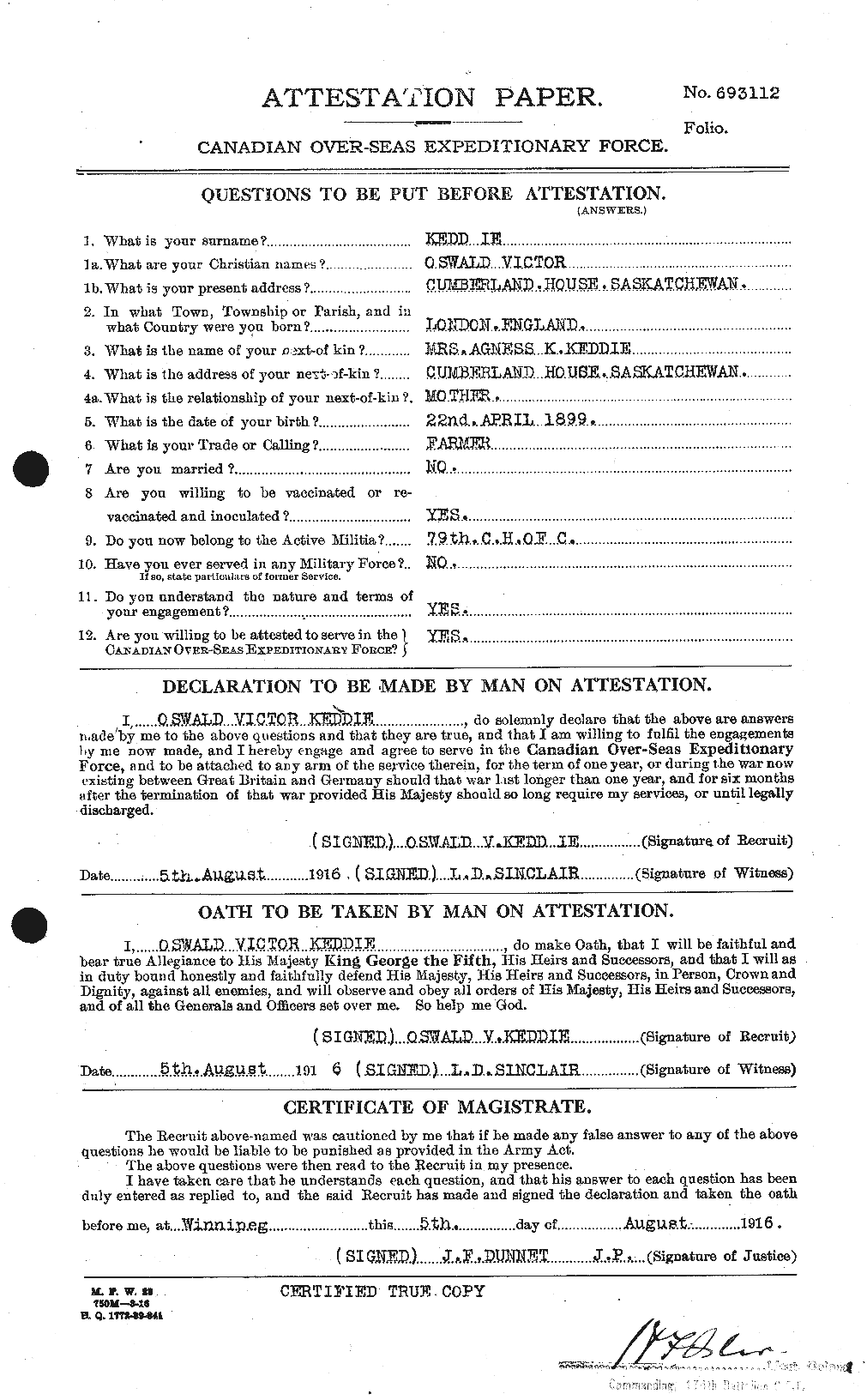Personnel Records of the First World War - CEF 427572a
