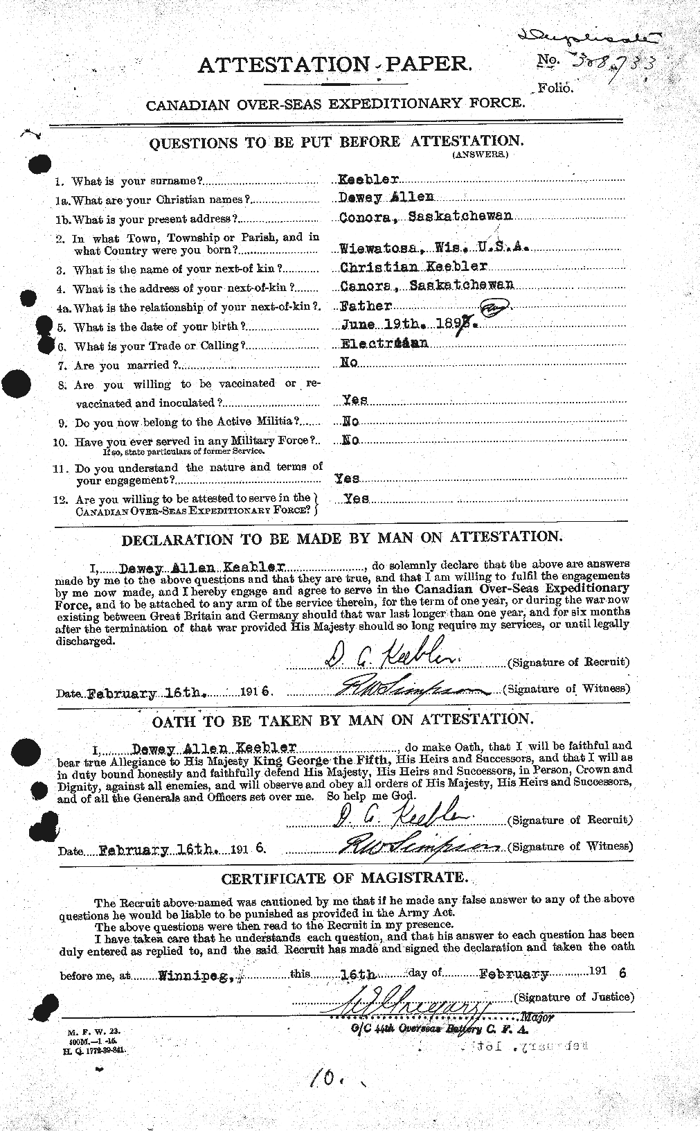 Personnel Records of the First World War - CEF 427663a