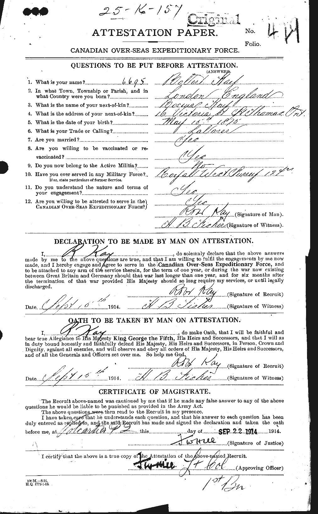 Personnel Records of the First World War - CEF 427774a