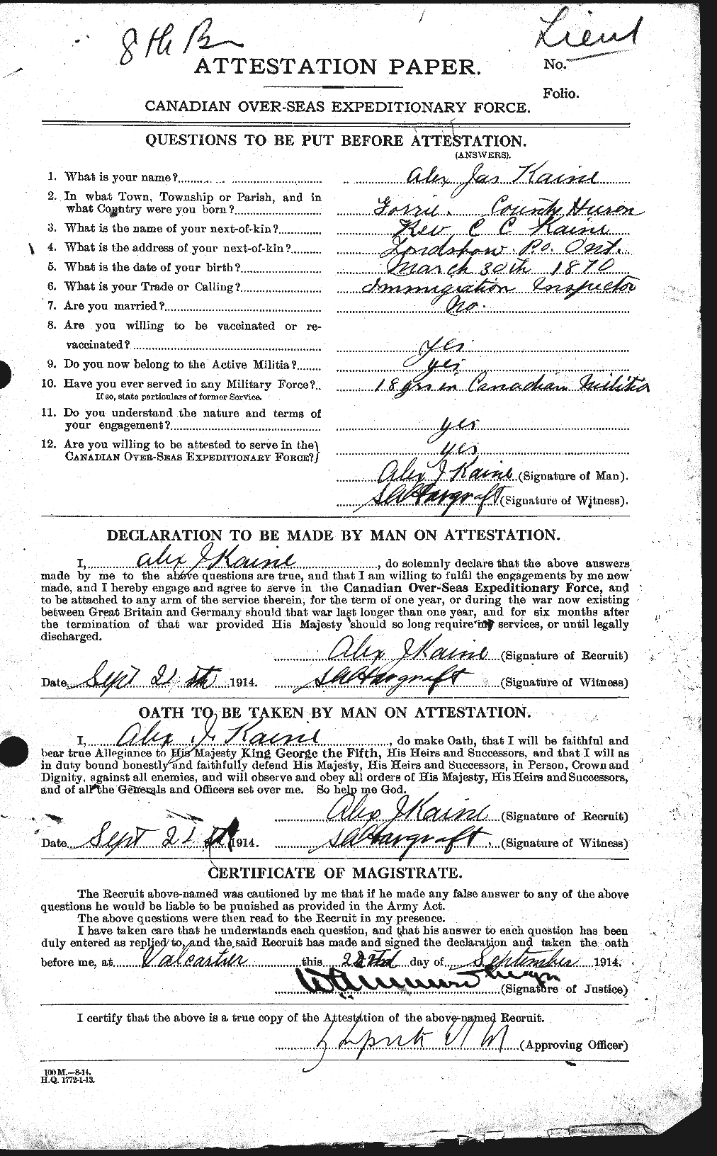 Personnel Records of the First World War - CEF 428221a
