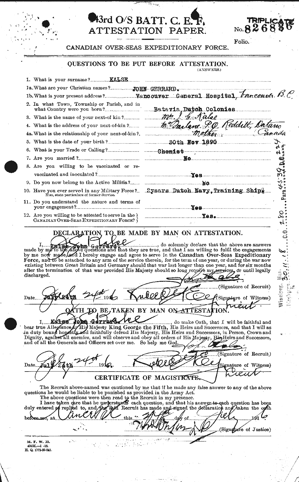 Personnel Records of the First World War - CEF 428343a