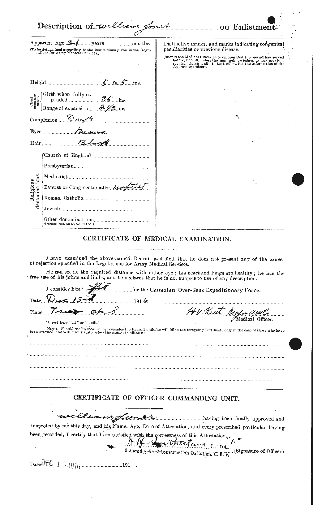 Dossiers du Personnel de la Première Guerre mondiale - CEC 428442b