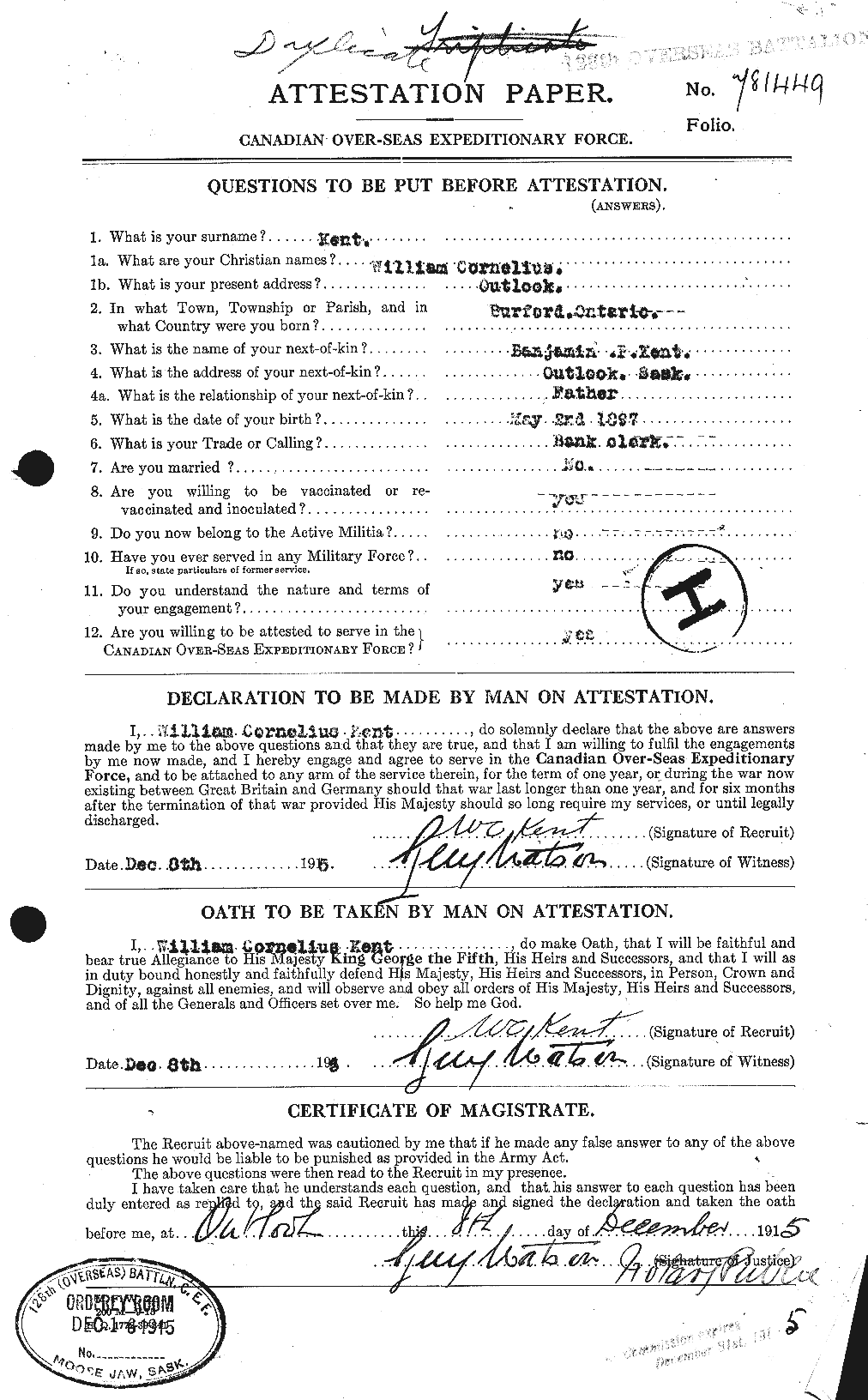 Personnel Records of the First World War - CEF 429575a