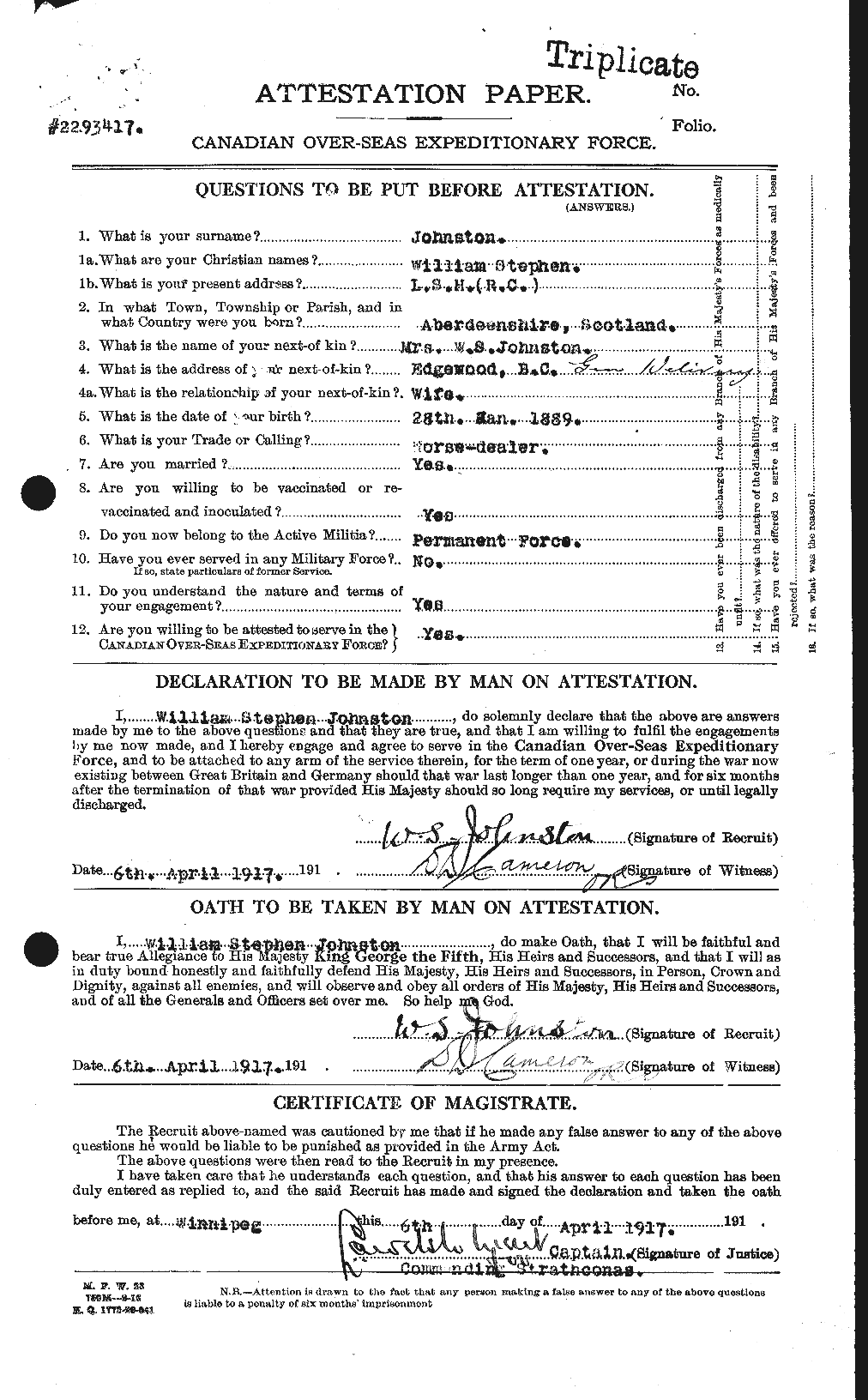 Personnel Records of the First World War - CEF 429620a