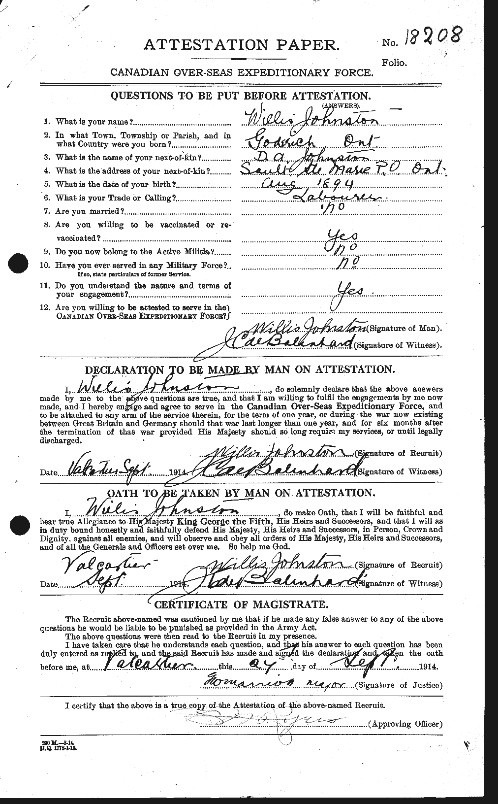 Personnel Records of the First World War - CEF 429631a