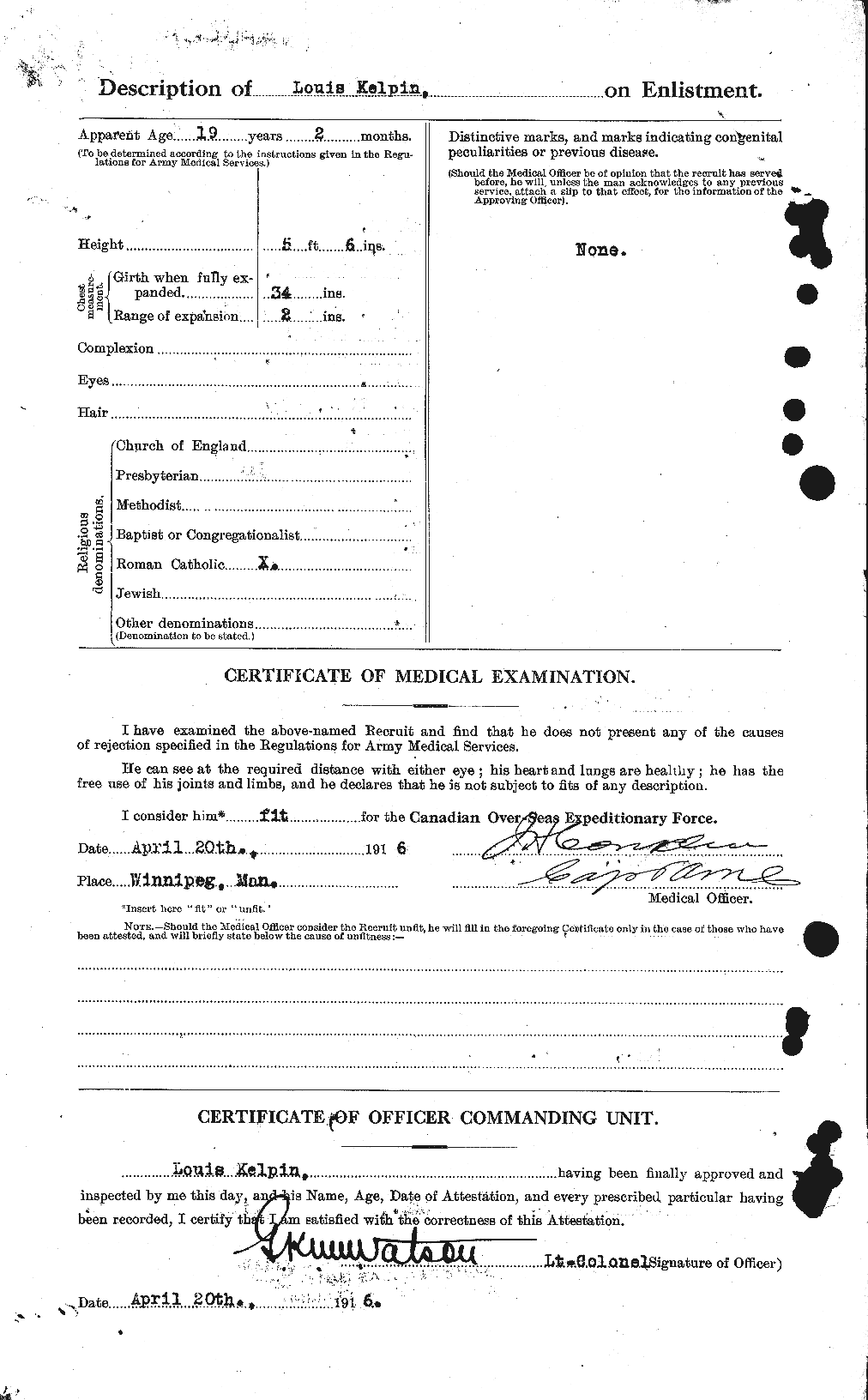 Dossiers du Personnel de la Première Guerre mondiale - CEC 429904b