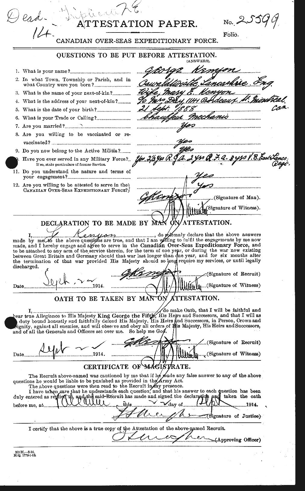 Personnel Records of the First World War - CEF 430450a
