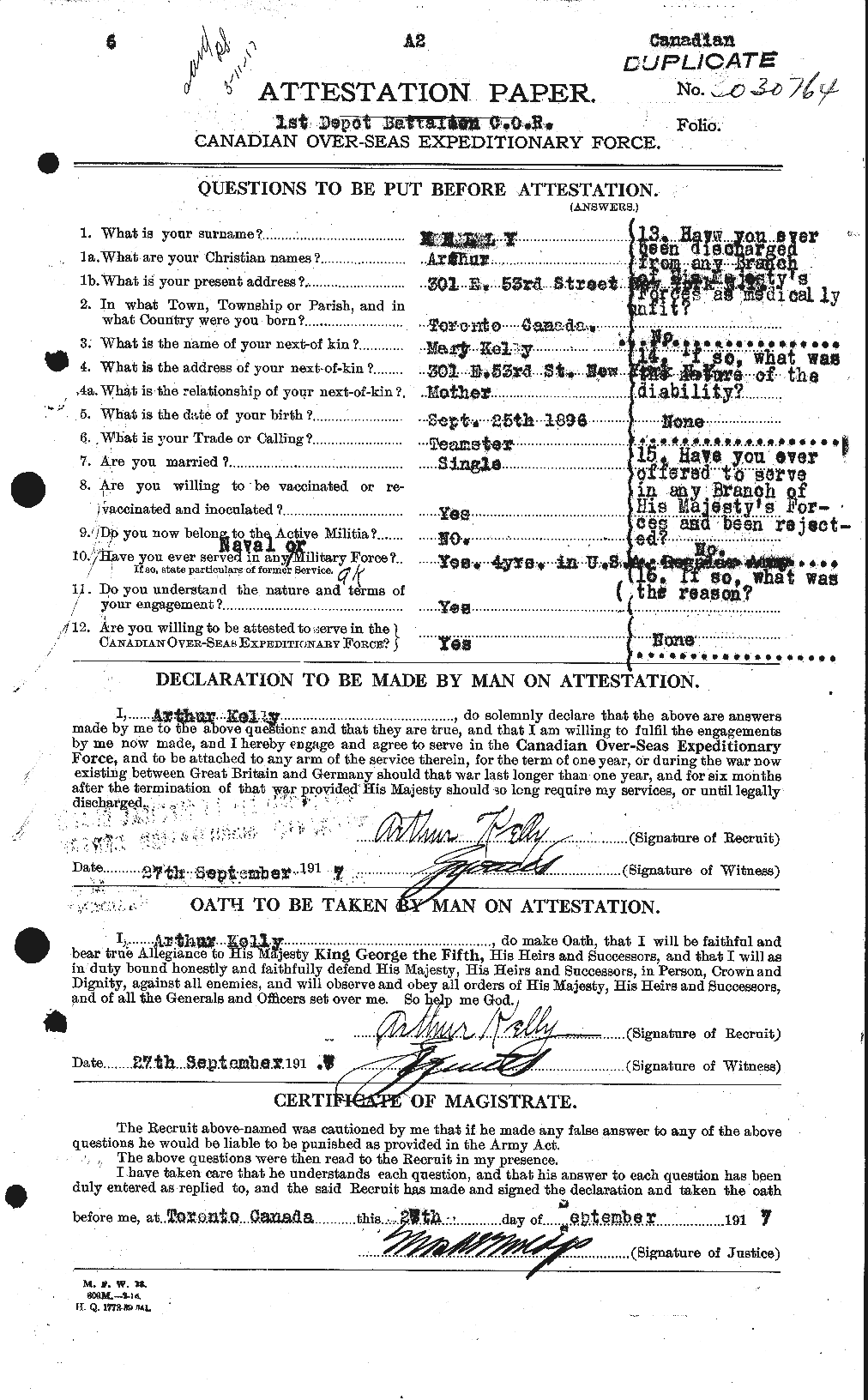 Personnel Records of the First World War - CEF 431206a
