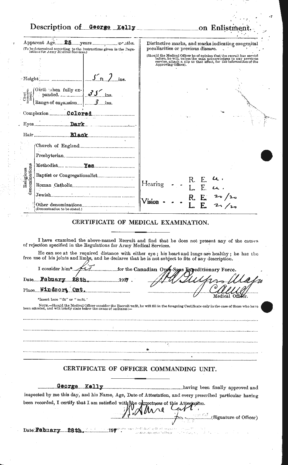 Dossiers du Personnel de la Première Guerre mondiale - CEC 431464b