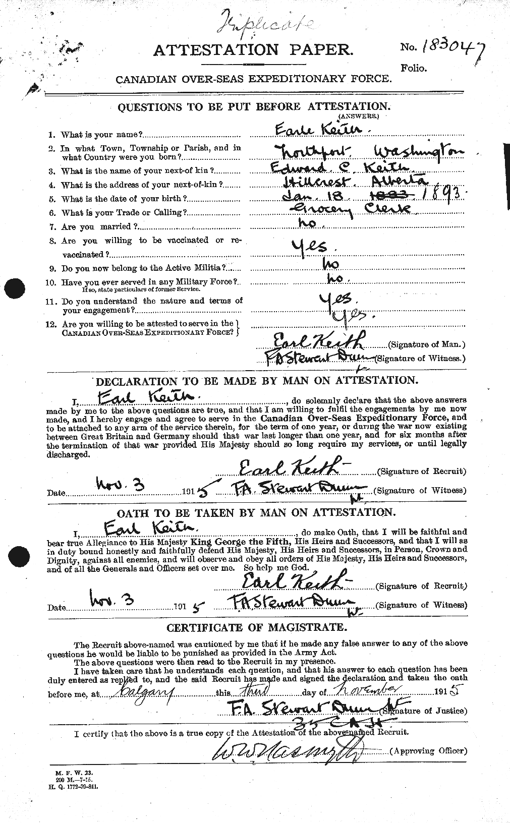 Personnel Records of the First World War - CEF 432412a