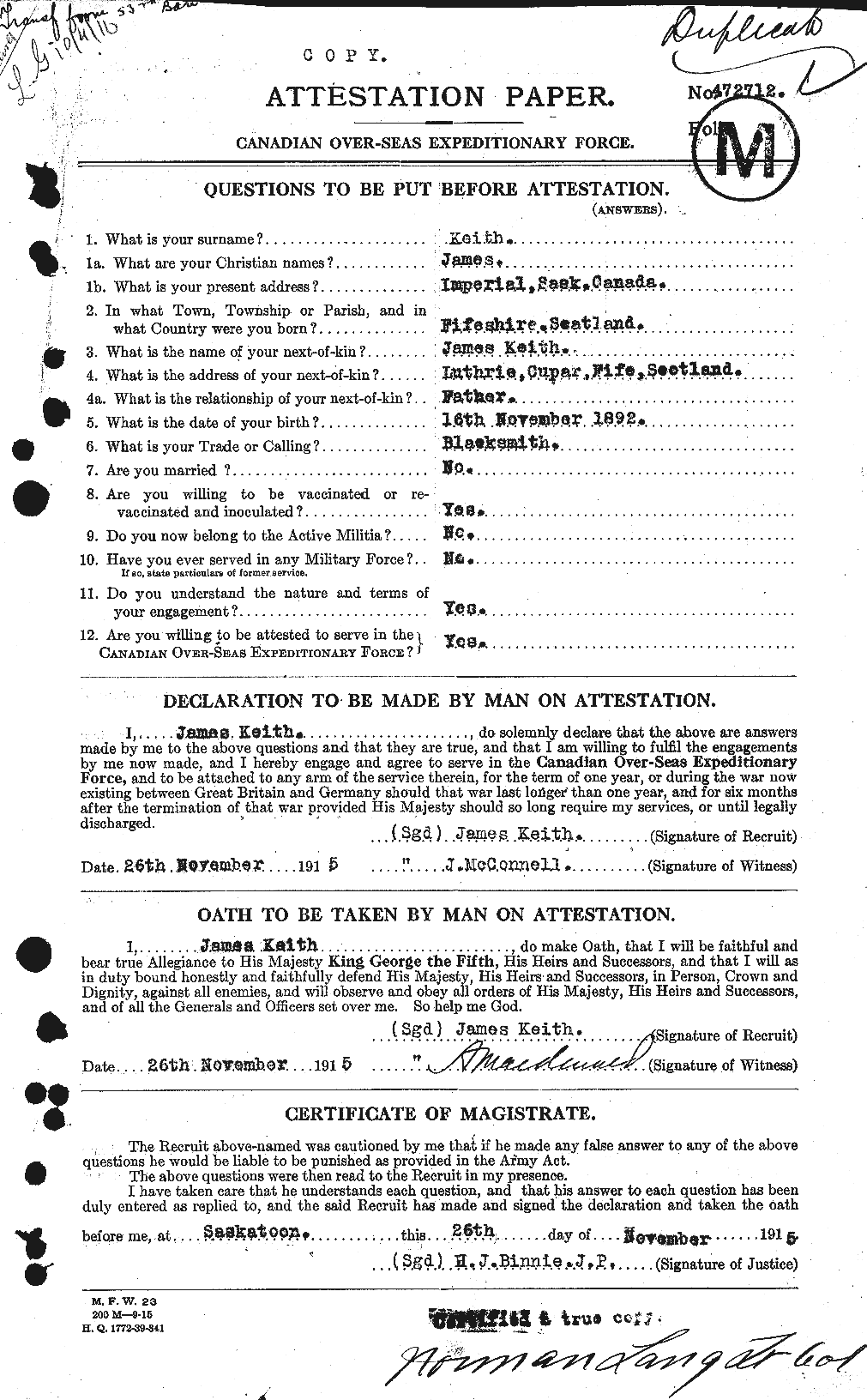 Personnel Records of the First World War - CEF 432455a