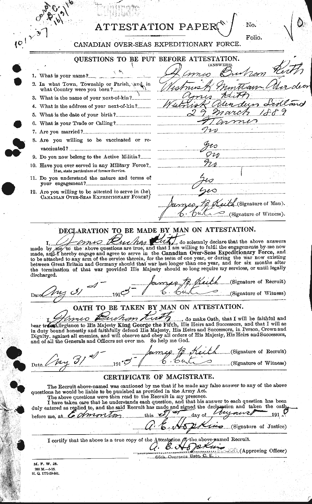 Personnel Records of the First World War - CEF 432458a