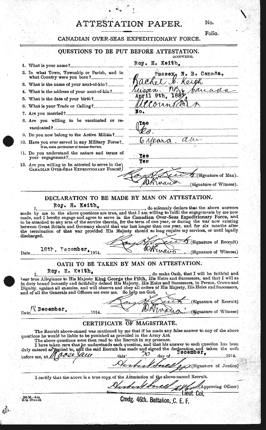 Personnel Records of the First World War - CEF 432497a