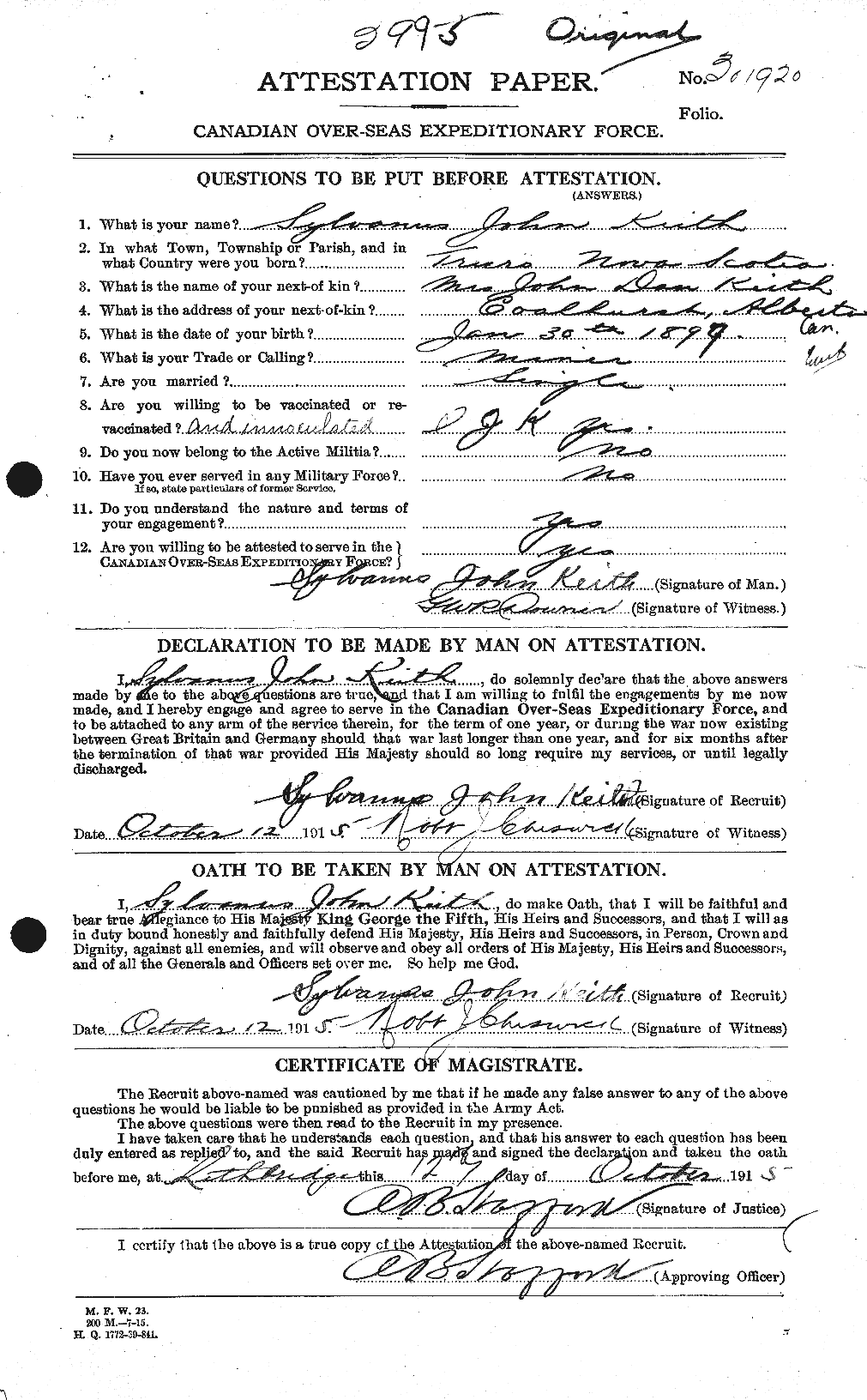 Personnel Records of the First World War - CEF 432505a