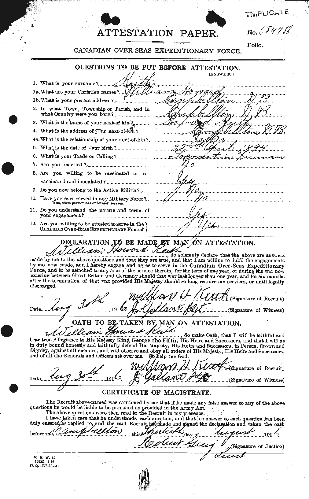 Personnel Records of the First World War - CEF 432518a