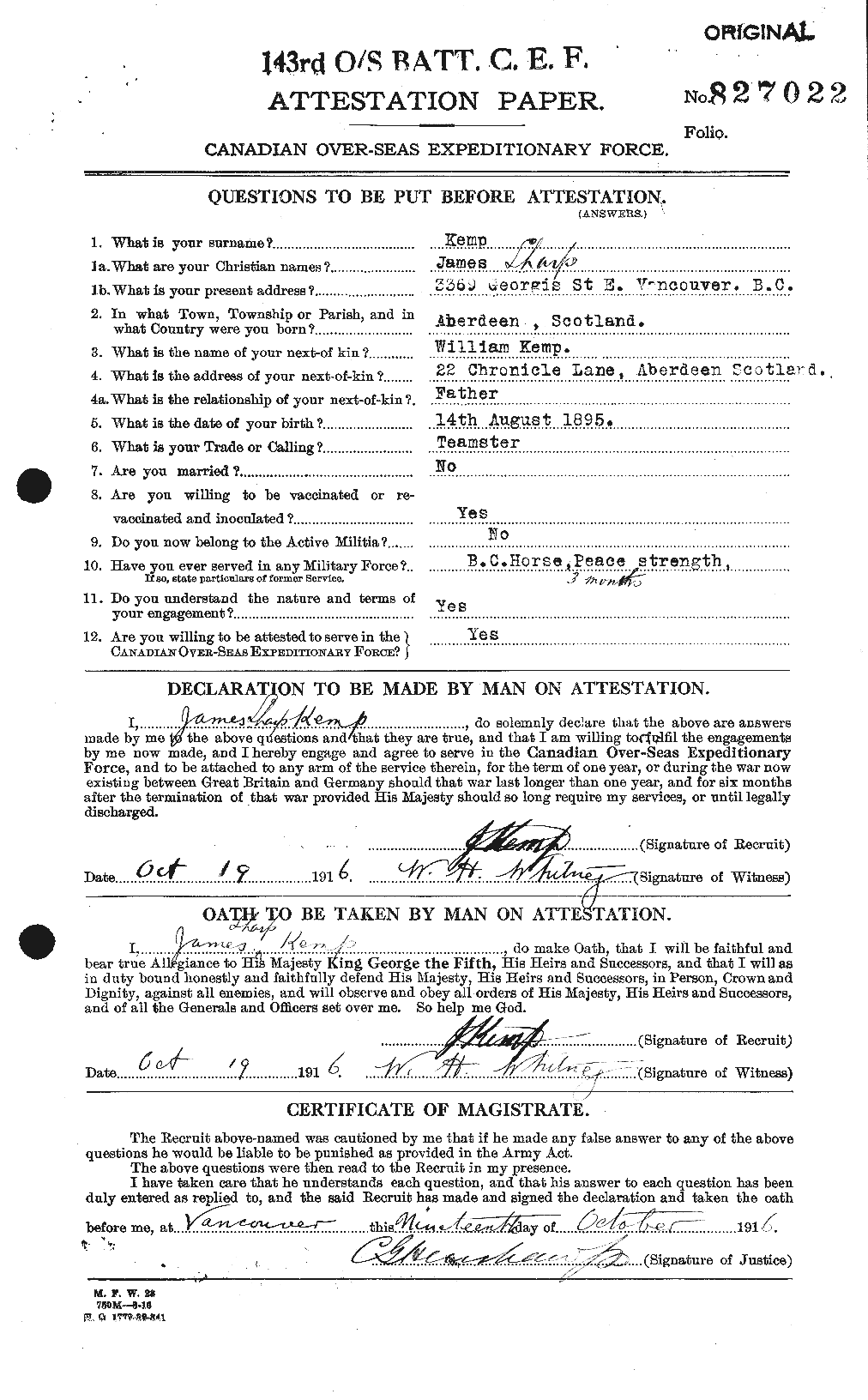 Personnel Records of the First World War - CEF 433355a