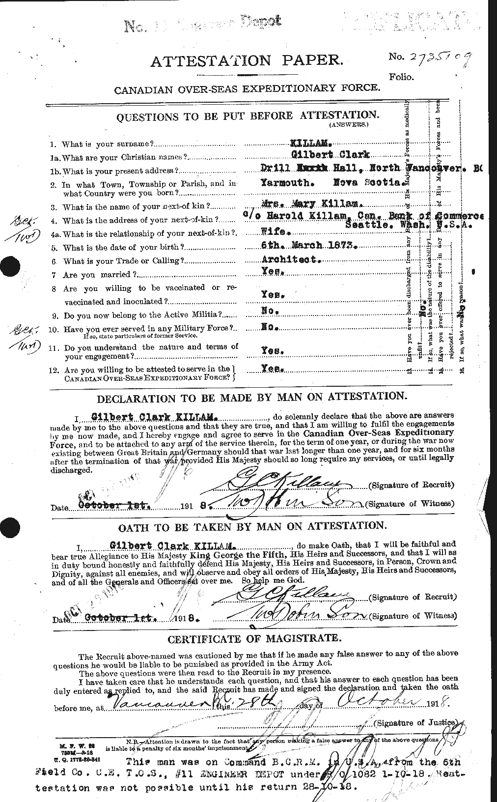 Personnel Records of the First World War - CEF 433984a